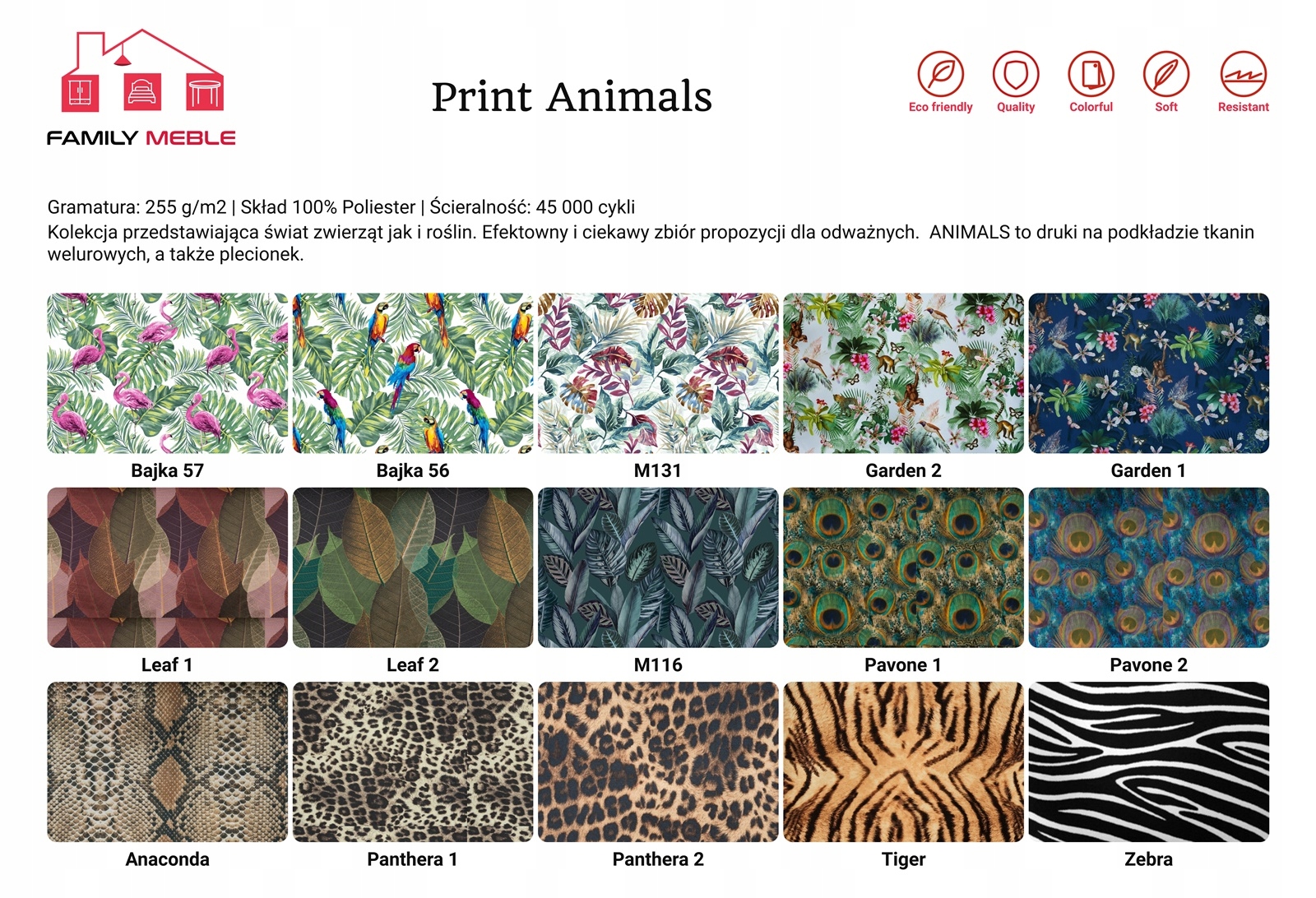 Fotel uszak ARI PRINT skandynawski garden zoo wzór dzieci