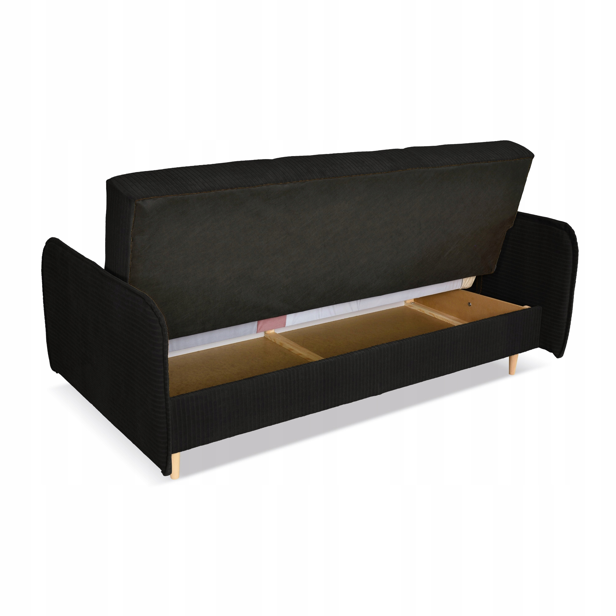 Kanapa sofa Alvo rozkładana wersalka funkcja spania pojemnik Family czarna