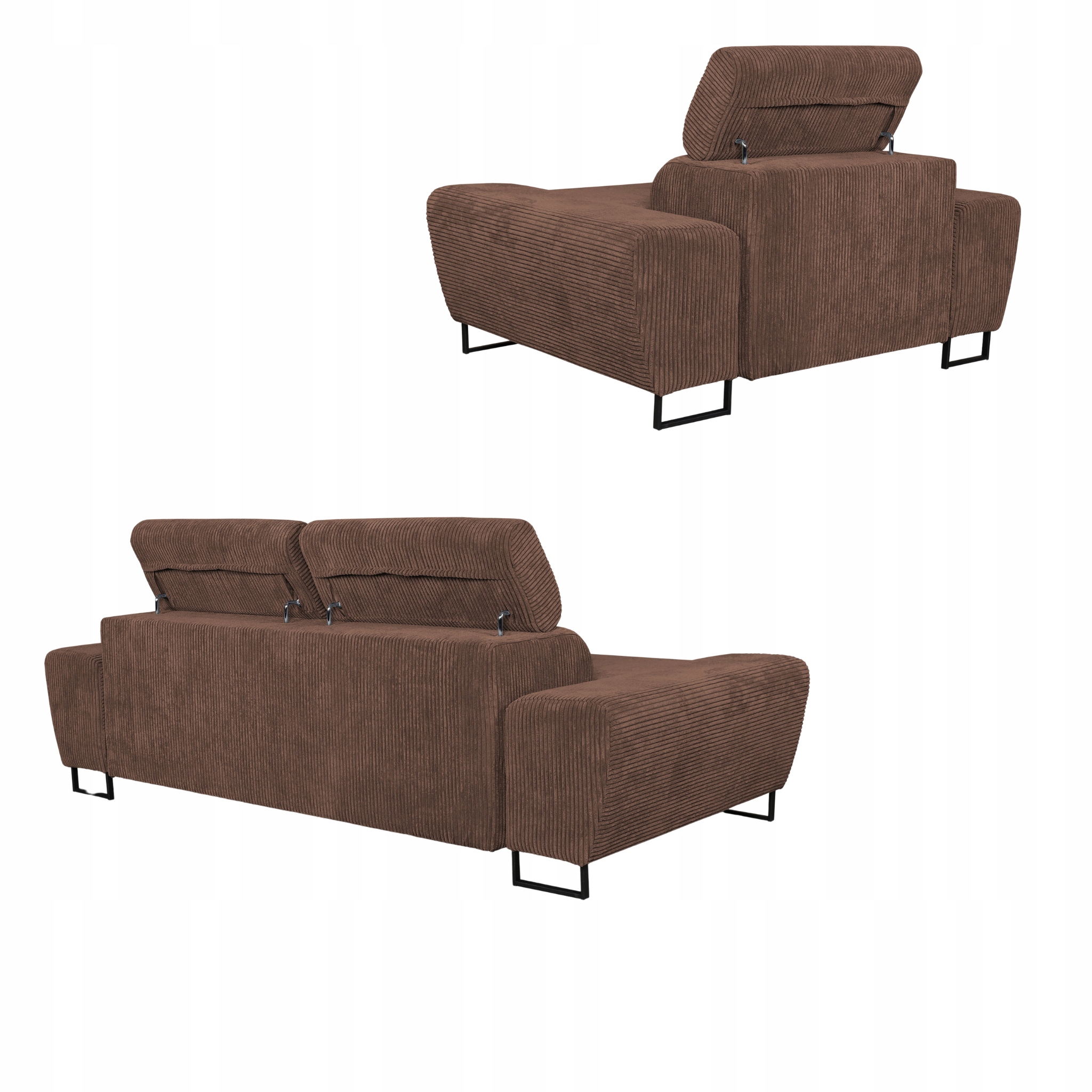 Zestaw mebli wypoczynkowych salonu Savio Sofa 2os fotele brąz