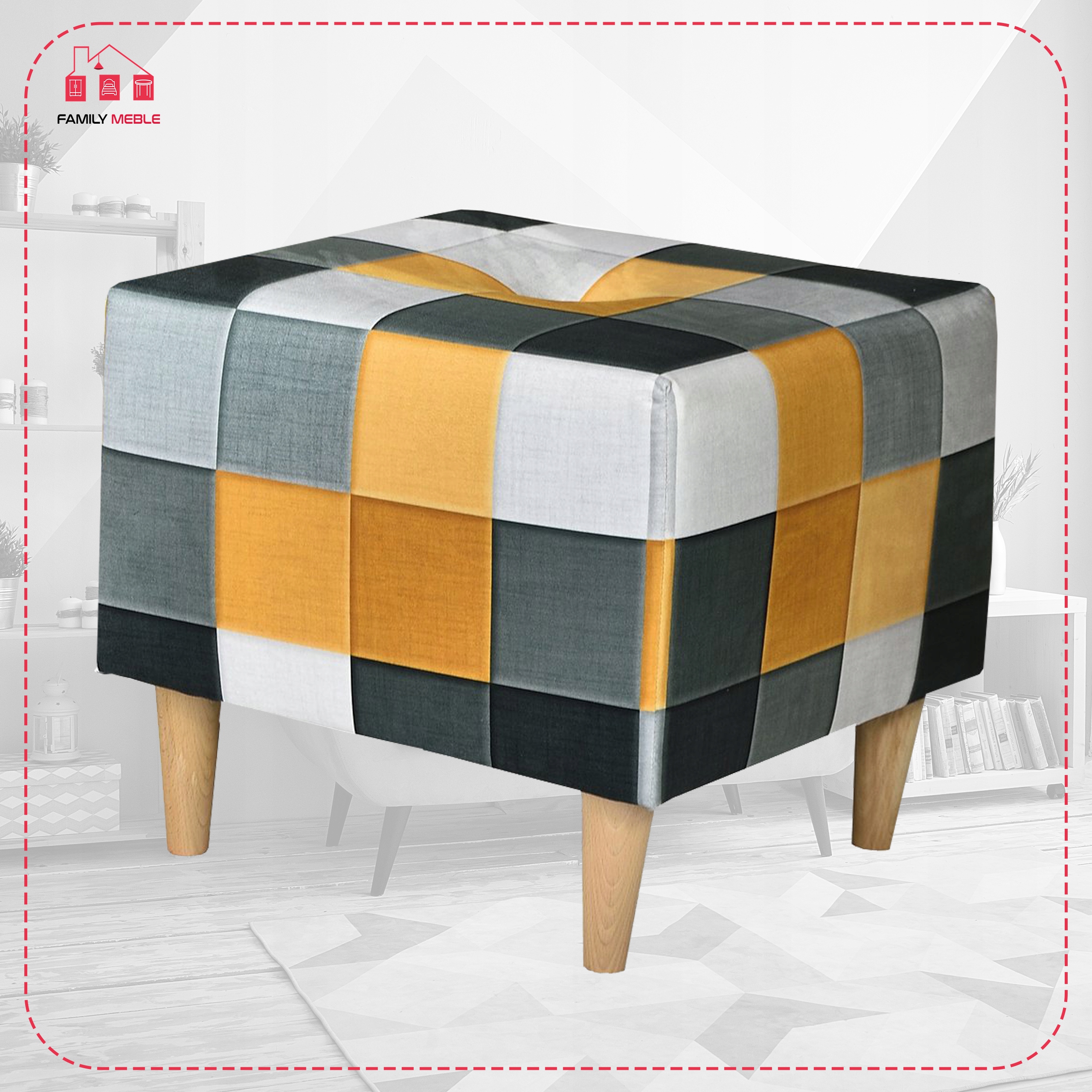 Pufa puf podnóżek siedzisko Ari Print