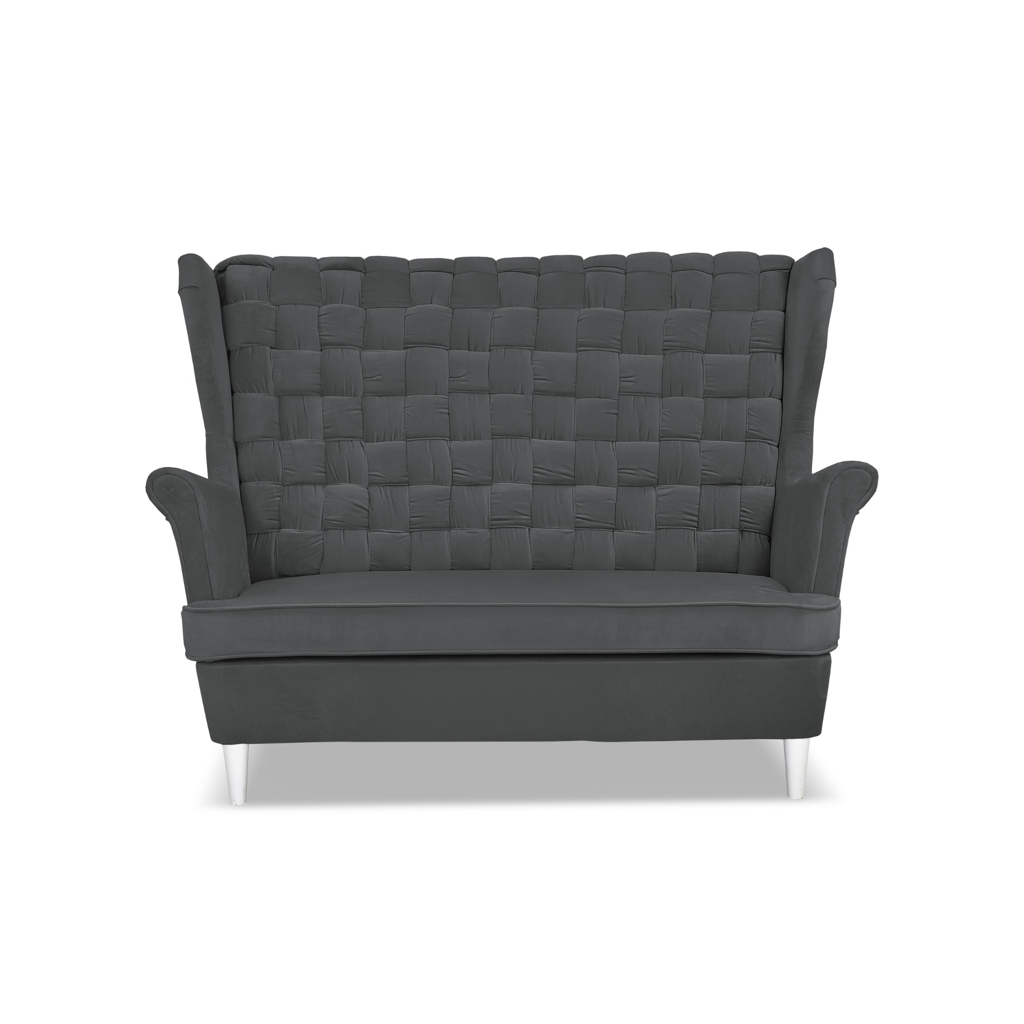 Sofa uszak Carol grafit skandynawska kanapa 2-os. sprężynach