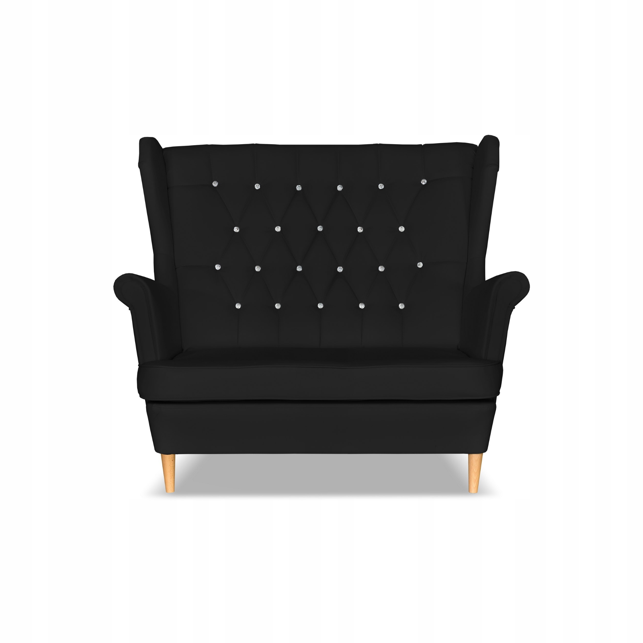 Sofa kanapa uszak Gaja ekoskóra skandynawska czarna