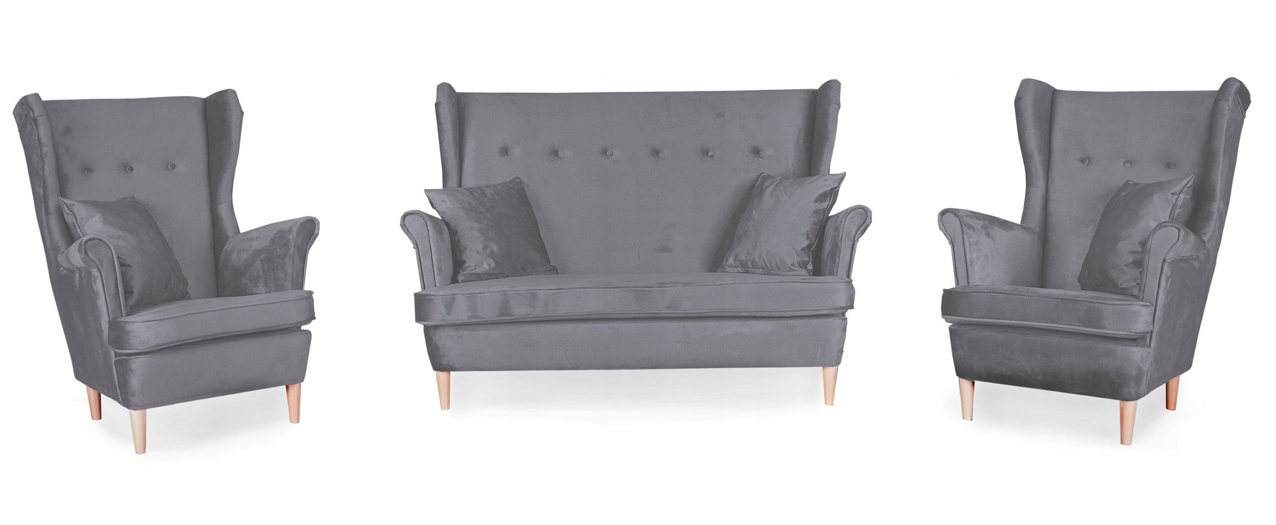 Zestaw wypoczynkowy mebli uszak ARI sofa fotele skandynawskie