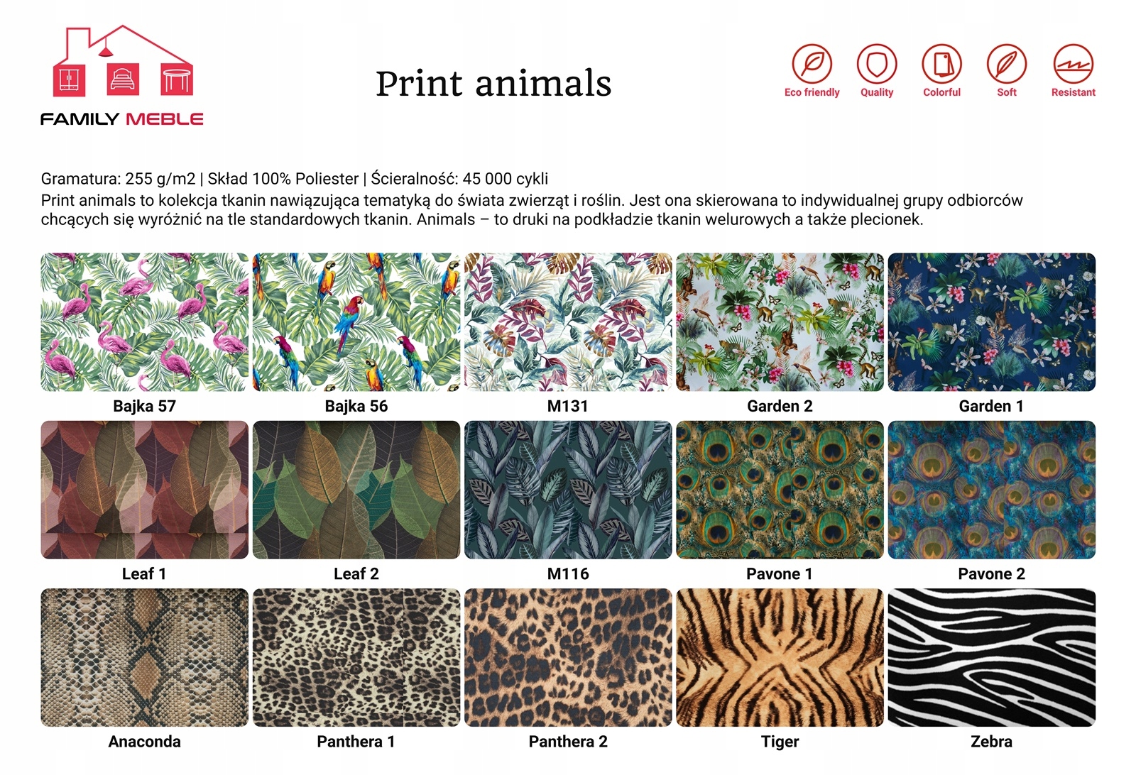 Zestaw wypoczynkowy mebli uszak Ari Print sofa fotele pufy  komplet