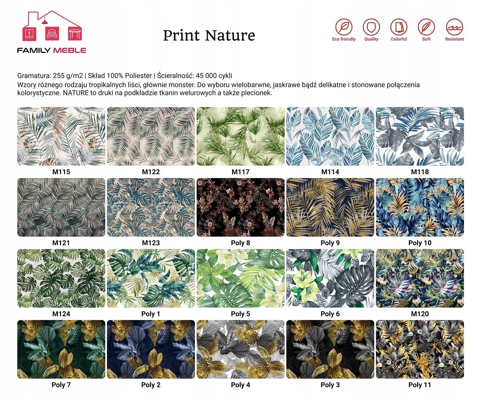 Zestaw wypoczynkowy mebli uszak Ari Print sofa fotele pufy  komplet