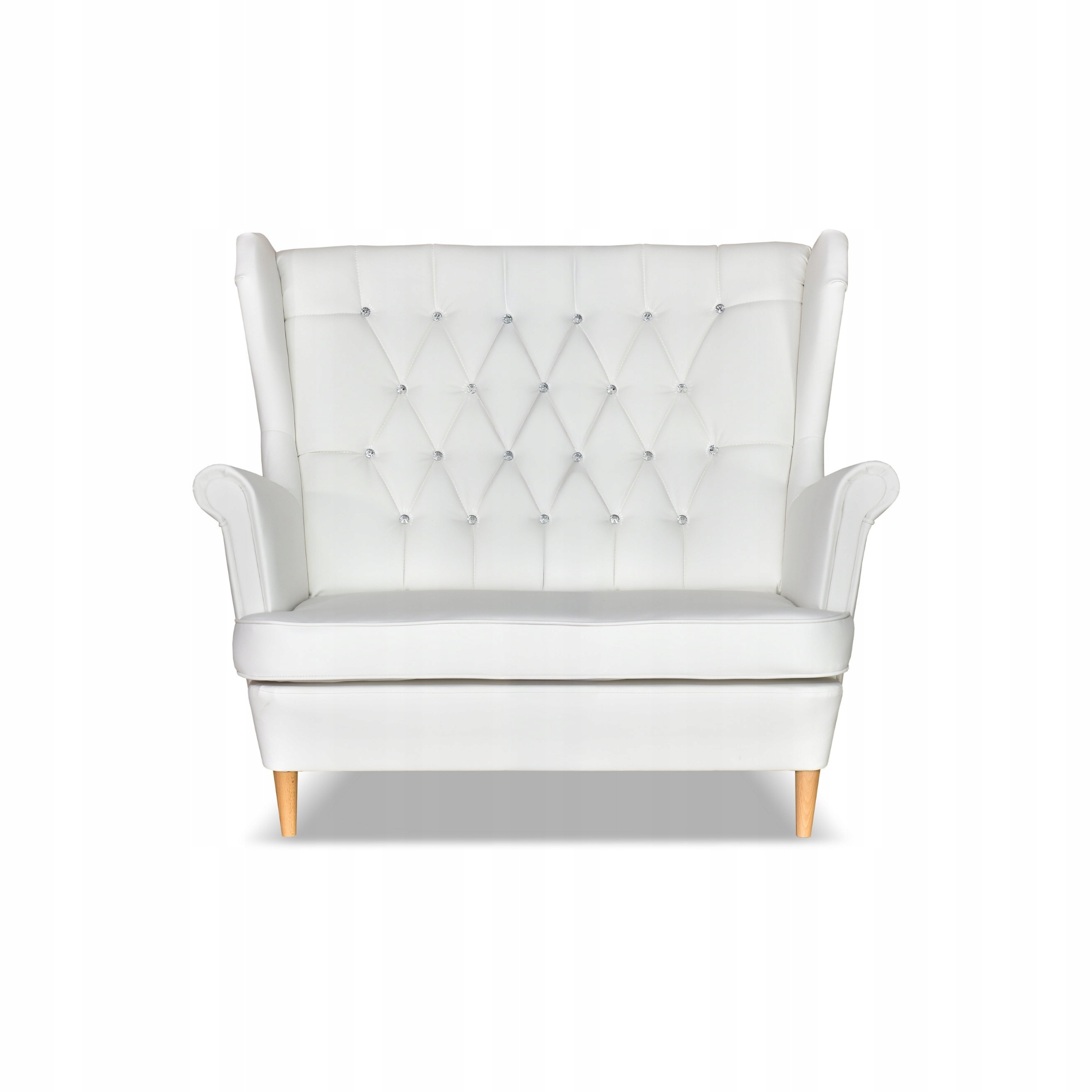 Sofa kanapa uszak Gaja ekoskóra skandynawska biała