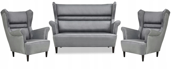 Zestaw wypoczynkowy mebli uszak Zoja sofa fotele skandynawskie