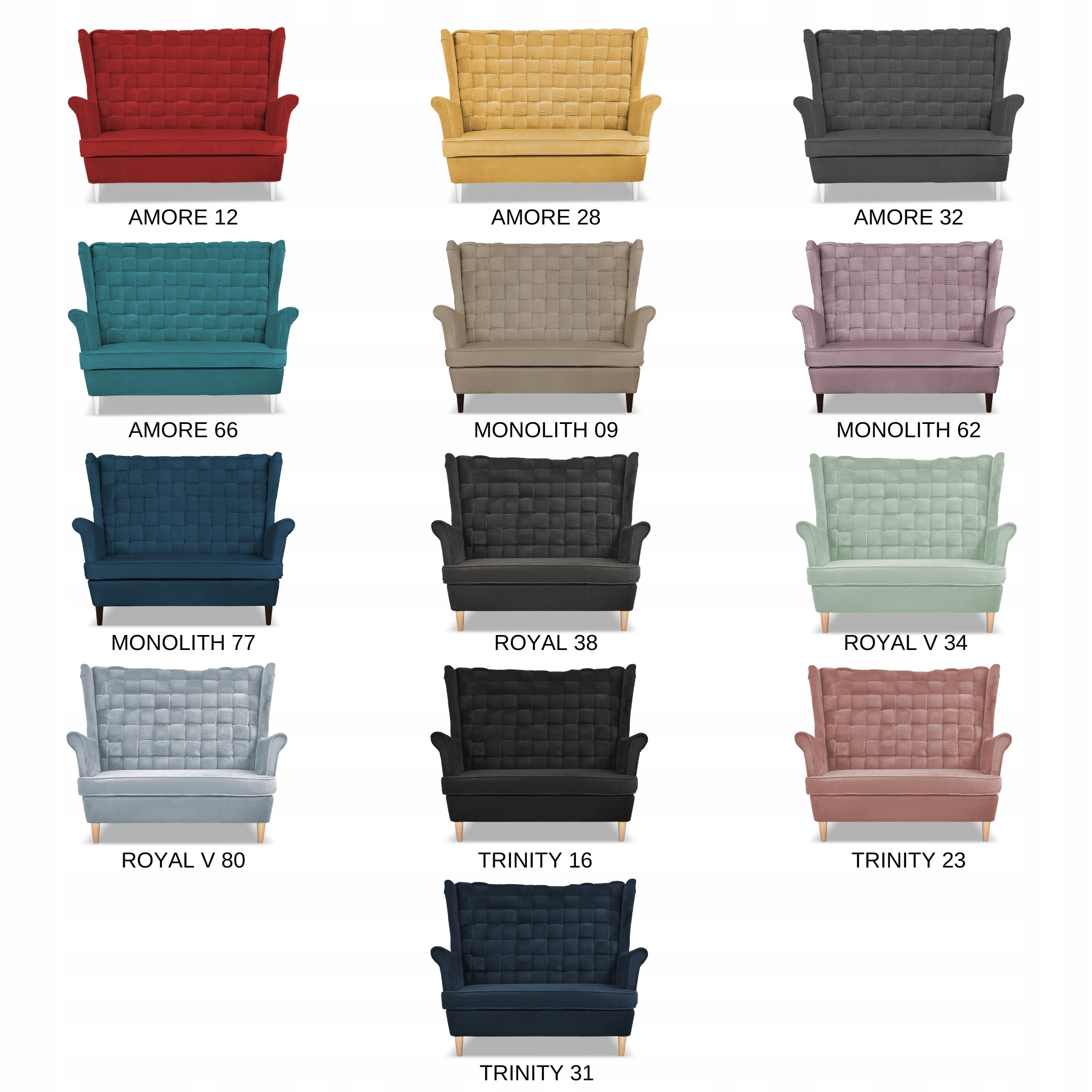 Sofa uszak Carol grafit skandynawska kanapa 2-os. sprężynach