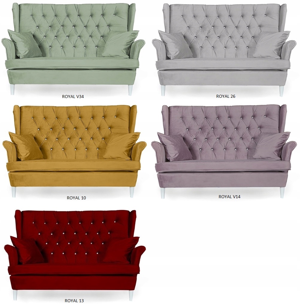 Zestaw wypoczynkowy mebli uszak Gaja sofa fotele pufy  komplet