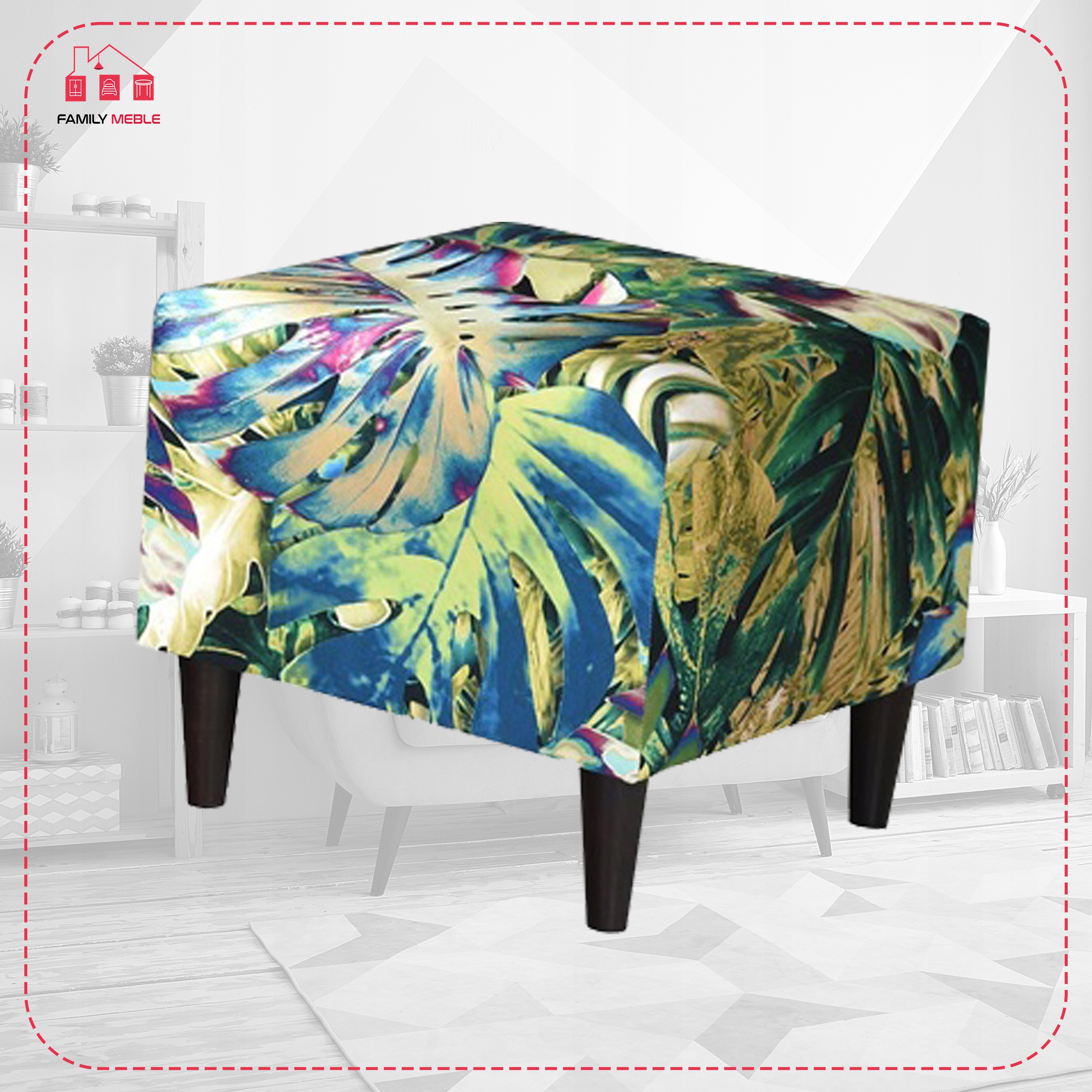 Pufa puf podnóżek siedzisko Ari Print