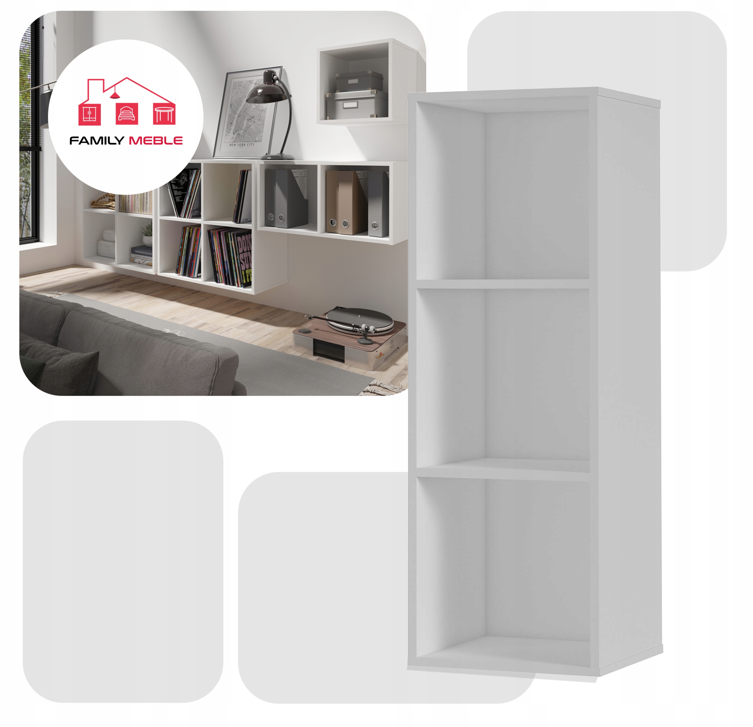 Regał półka organizer pojemnik stojak na płyty winylowe segregatory Cubo 3