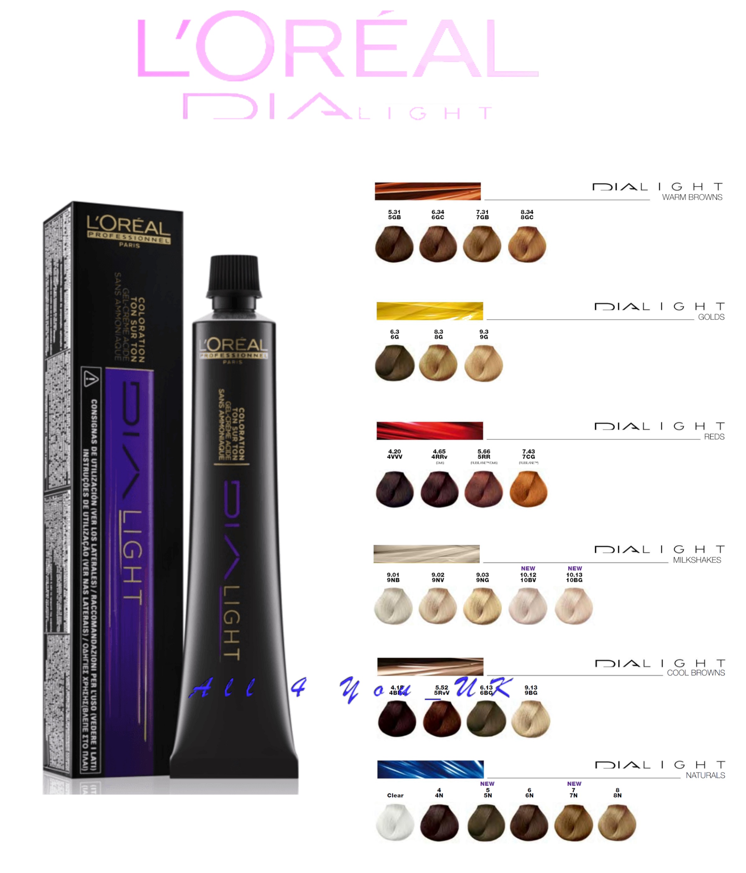 L'Oréal Professionnel Dialight 5,66 – Intensivtönung Hellbraun Tiefes Rot, 50 Ml