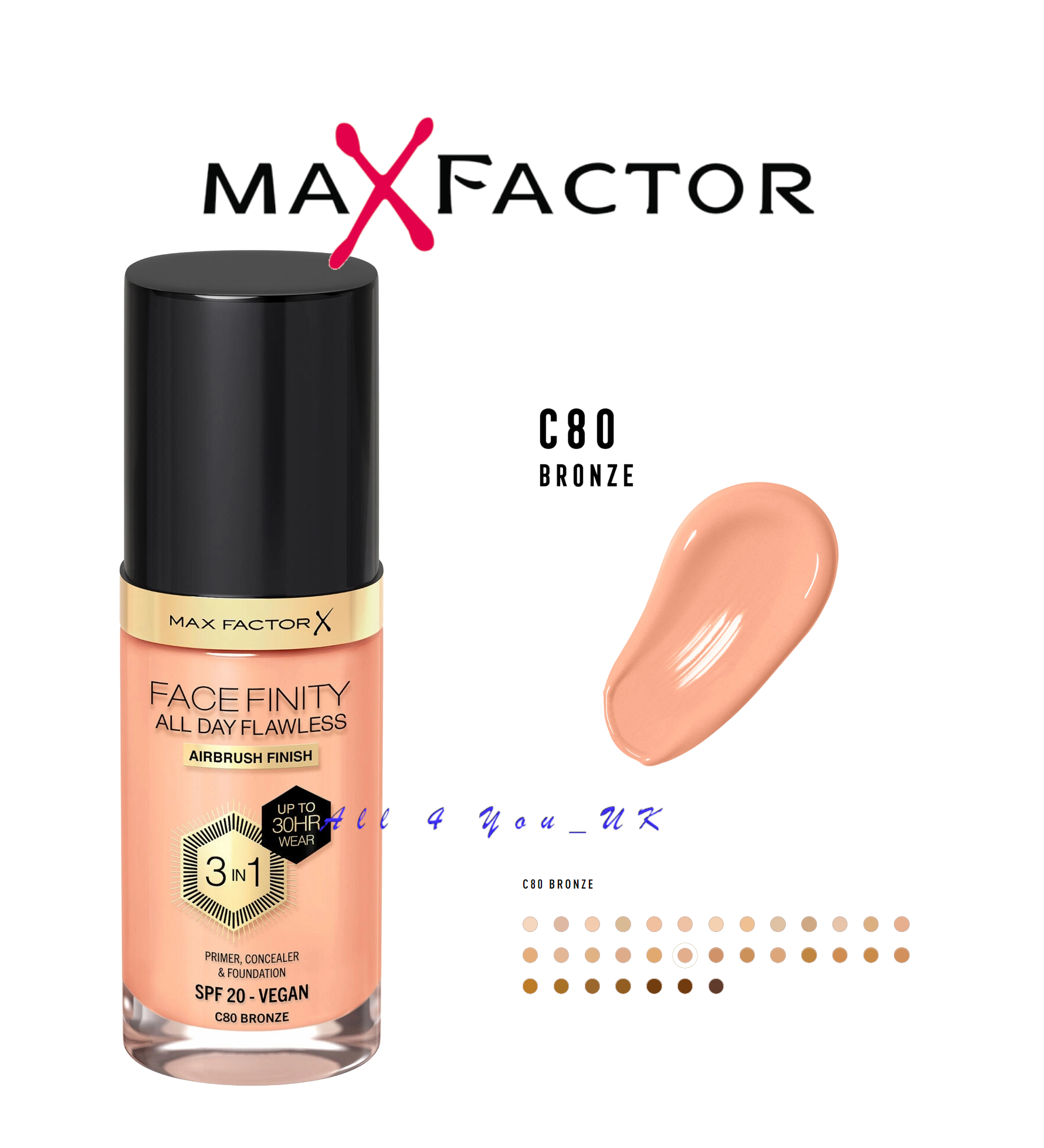 MAX FACTOR FACEFINITY ALL DAY FLAWLESS 3 IN 1 VEGAN FOUNDATION