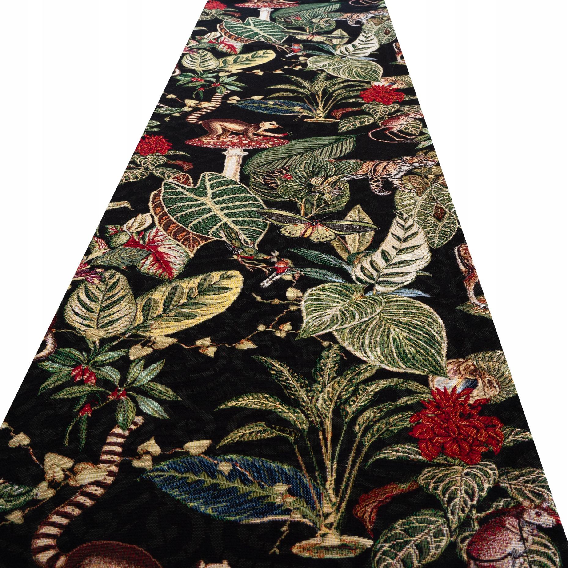 Bieżnik gobelinowy 260cm czarny zielony czerwony na stół dekoracyjny 2,6 m