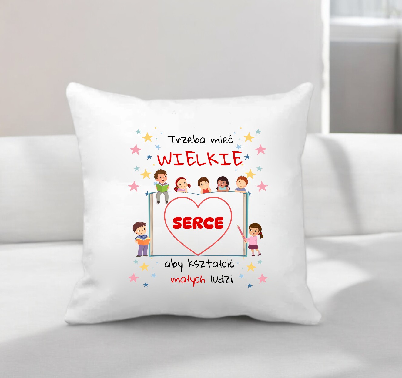 PODUSZKA I KUBEK PREZENT DZIEŃ NAUCZYCIELA WYCHOWAWCY PRZEDSZKOLANKI