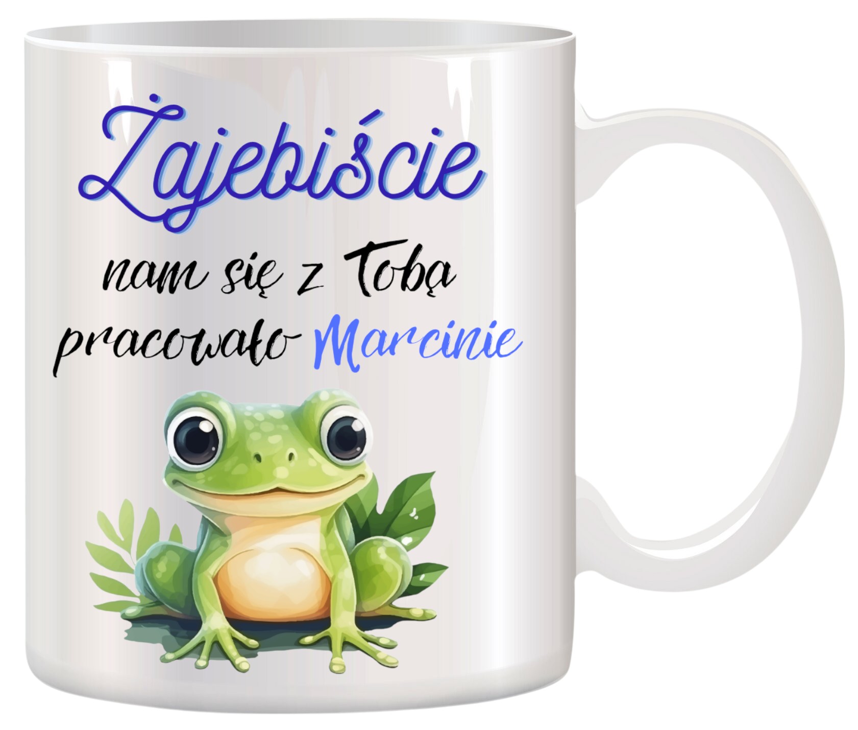 KUBEK NA POŻEGNANIE KOLEŻANKI KOLEGI Z PRACY Z IMIENIEM ŚMIESZNY PREZENT