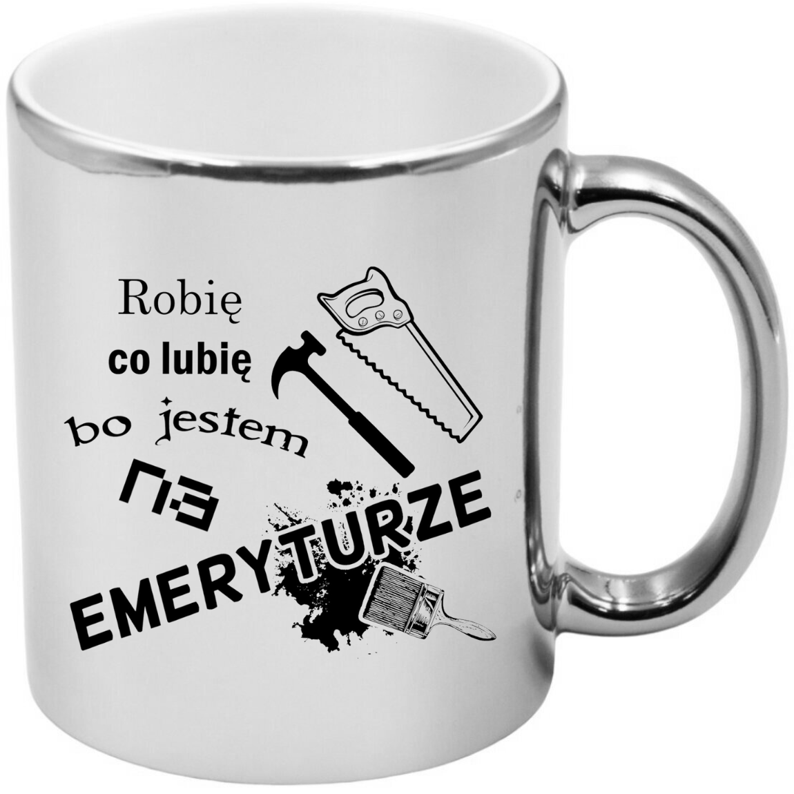 KUBEK SREBRNY PREZENT DLA EMERYTA EMERYTKI POŻEGNANIE W PRACY URODZINY