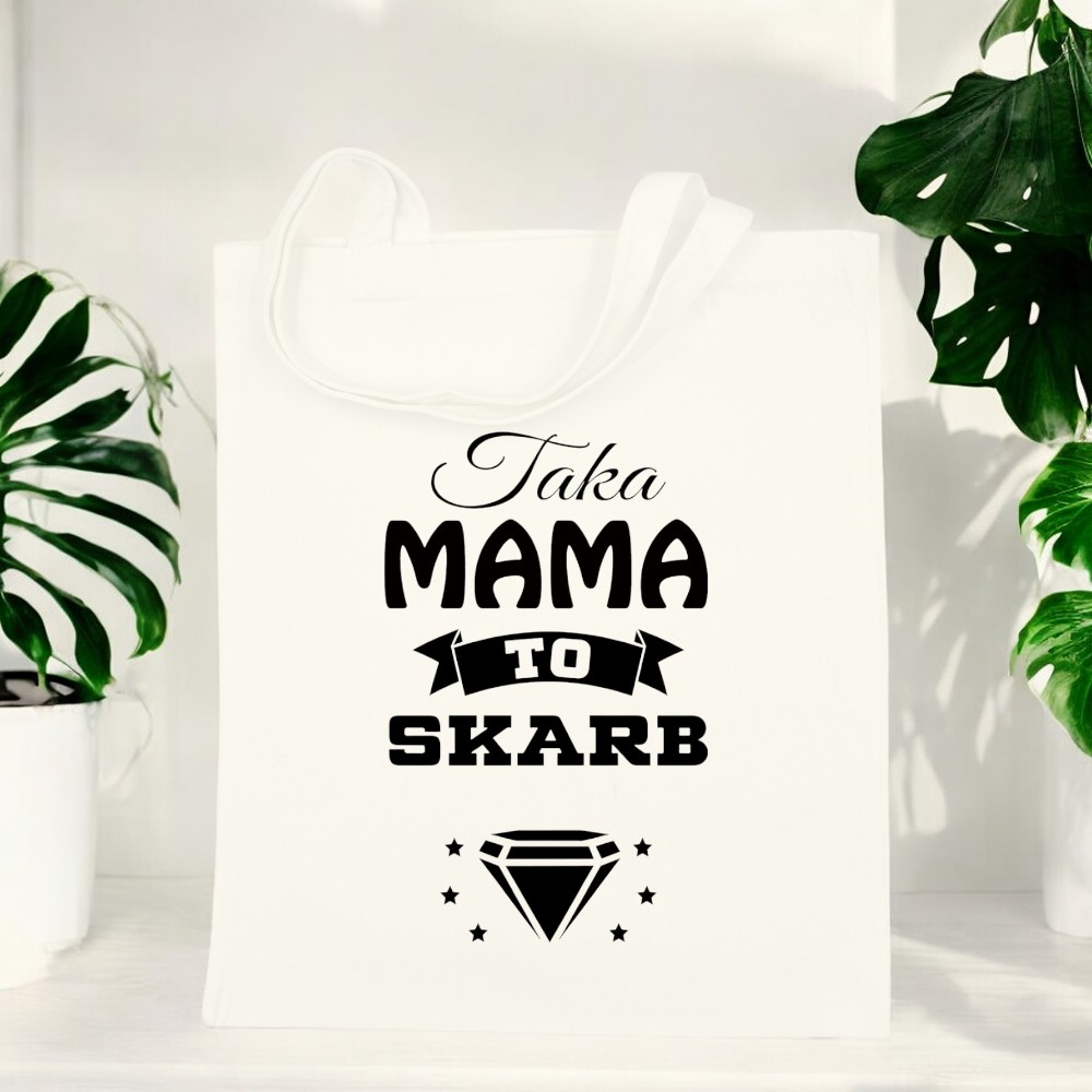 TORBA BAWEŁNIANA PREMIUM NA ZAKUPY Z NADRUKIEM PREZENT DLA MAMY WZORY