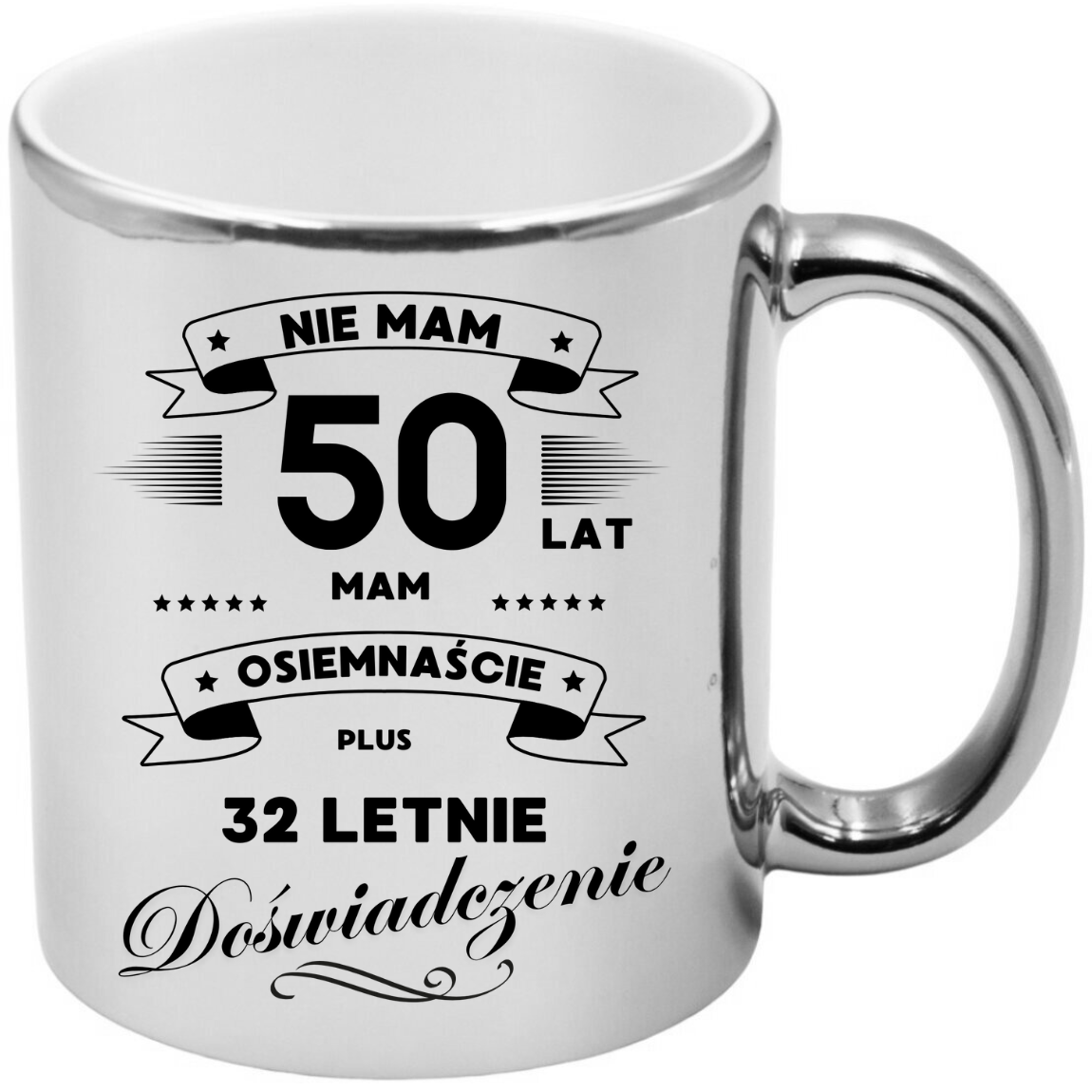 KUBEK SREBRNY PREMIUM PREZENT NA 50 URODZINY ORYGINALNY UPOMINEK