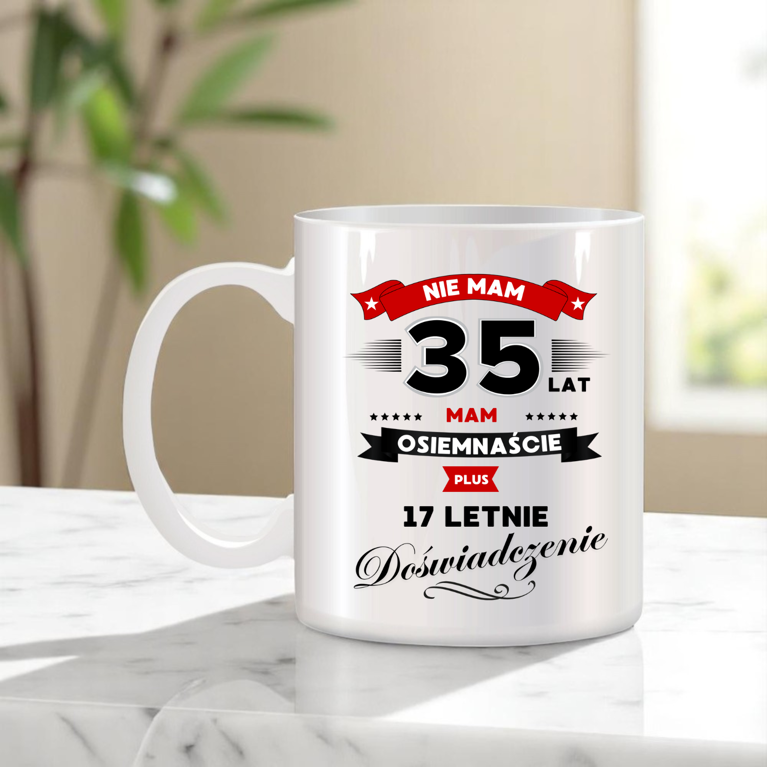 ZESTAW PODUSZKA I KUBEK ORYGINALNY PREZENT 35 LAT NA URODZINY