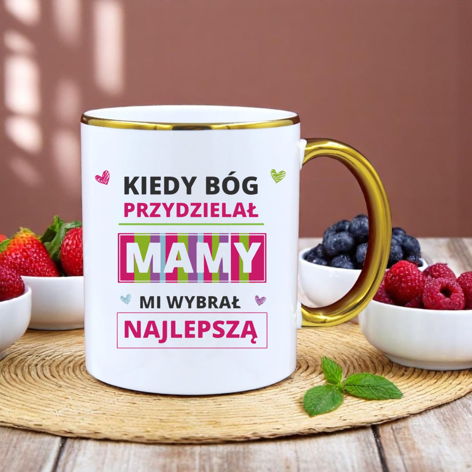 ZESTAW PREZENTOWY PODUSZKA I PIĘKNY KUBEK DLA MAMY DZIEŃ MATKI URODZINY