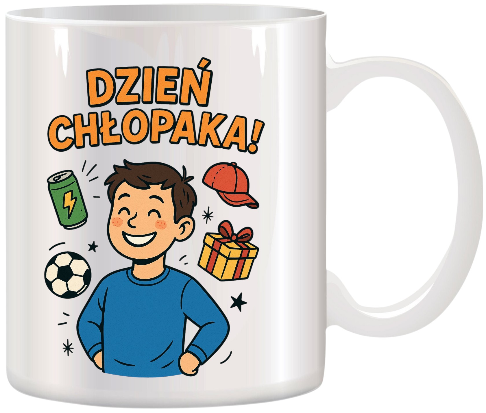 Kubek z nadrukiem prezent Dzień CHŁOPAKA dla kolegi chłopca urodziny wzory