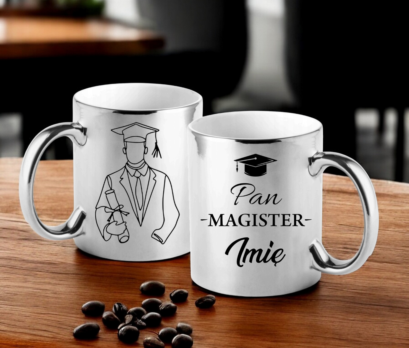 KUBEK PREMIUM Z NADRUKIEM PREZENT PAN MAGISTER IMIĘ ORYGINALNY UPOMINEK