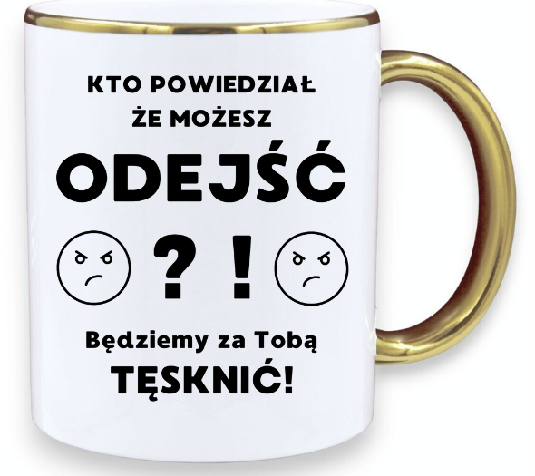 KUBEK PREMIUM NA POŻEGNANIE KOLEŻANKI KOLEGI Z PRACY ŚMIESZNY PREZENT