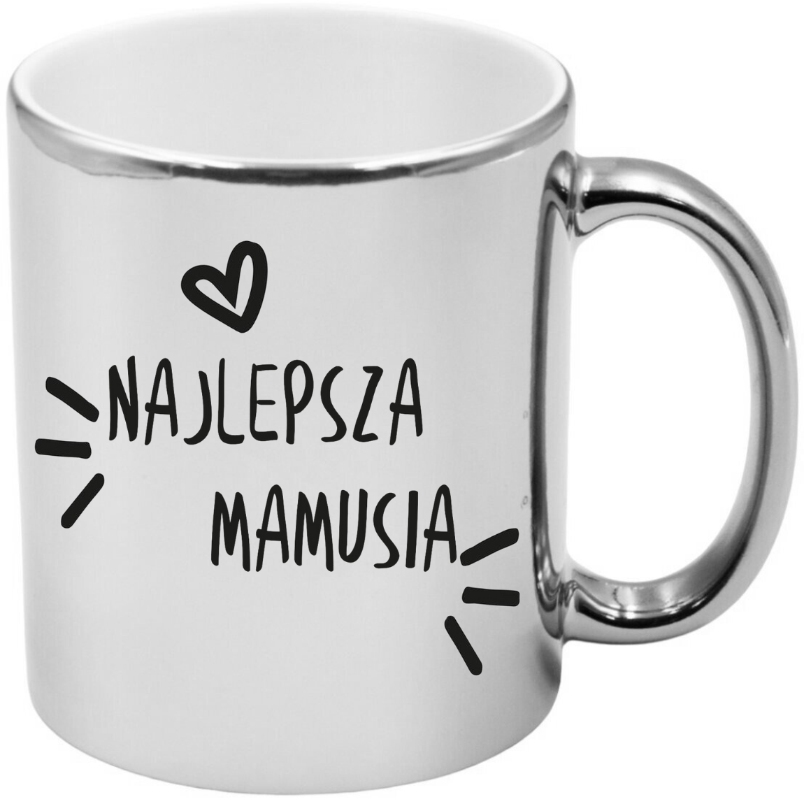 KUBEK SREBRNY PREMIUM Z NADRUKIEM DLA MAMY PREZENT DZIEŃ MATKI