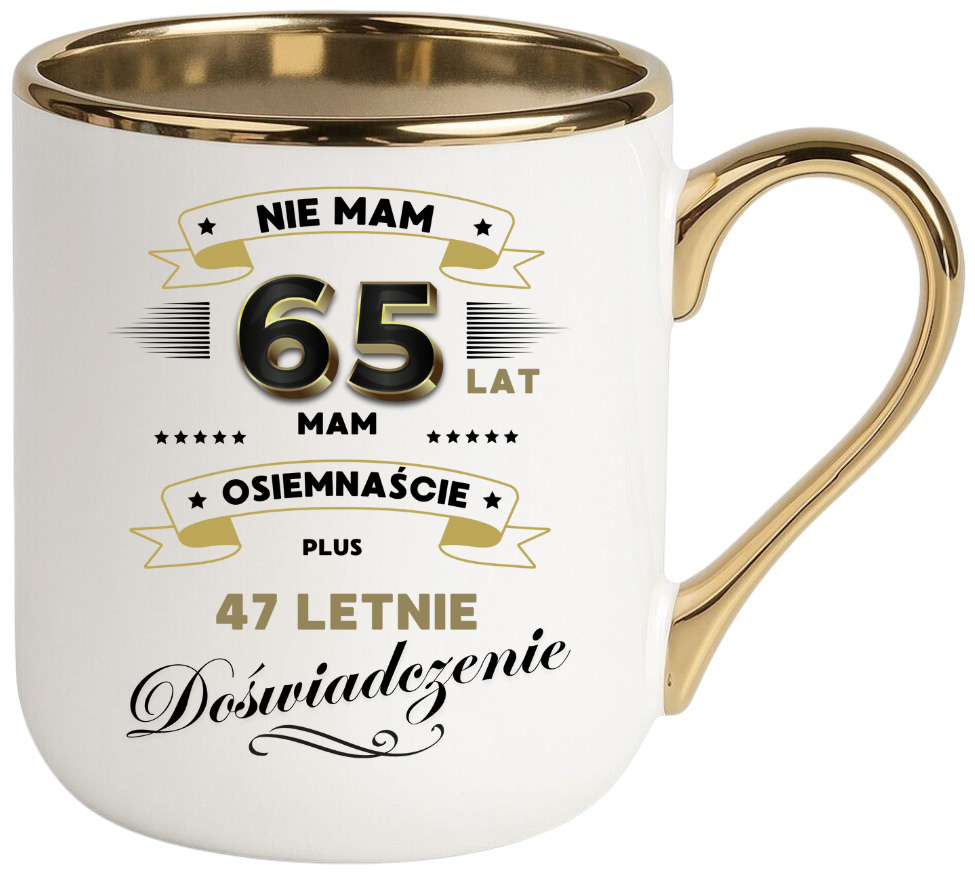 Kubek PREMIUM prezent na URODZINY 65 LAT oryginalny upominek z dedykacją