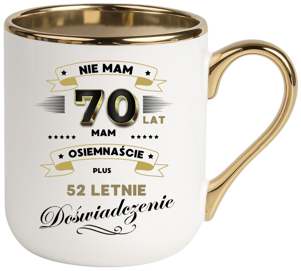 Kubek PREMIUM prezent na URODZINY 70 LAT oryginalny upominek z dedykacją