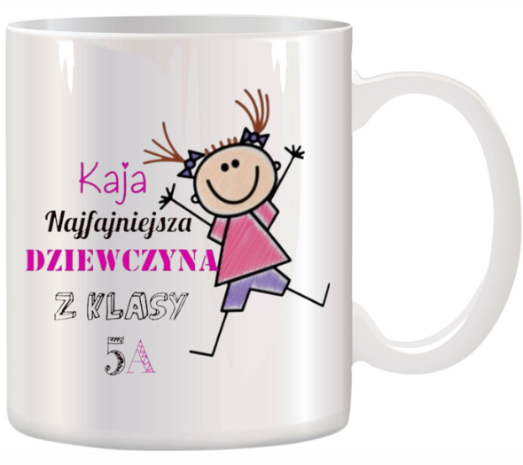 KUBEK Z NADRUKIEM PREZENT DLA KOLEŻANKI Z IMIENIEM NA URODZINY IMIENINY