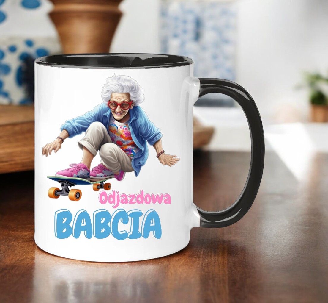 KUBEK Z NADRUKIEM ŚMIESZNY PREZENT DZIEŃ BABCI URODZINY IMIENINY BABCIA