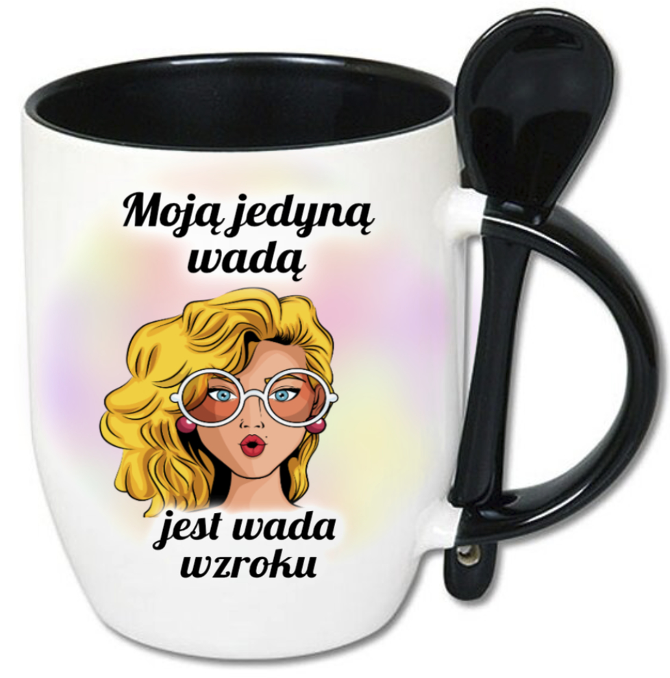 KUBEK Z ŁYŻECZKĄ PREZENT DZIEŃ KOBIET DLA KOLEŻANKI DZIEWCZYNY MAMY WZORY