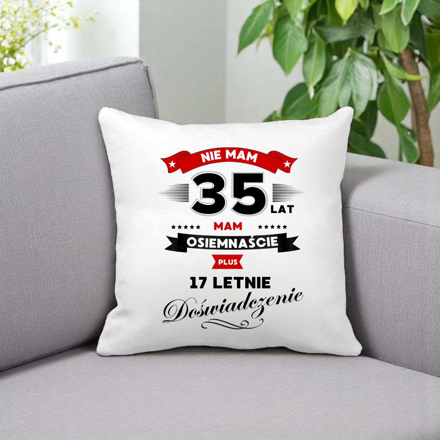 ZESTAW PODUSZKA I KUBEK ORYGINALNY PREZENT 35 LAT NA URODZINY