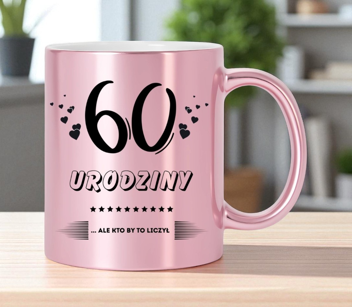 KUBEK PREZENT NA 60 URODZINY KOBIETY KOLEŻANKI MAMY Z DOWOLNYM IMIENIEM