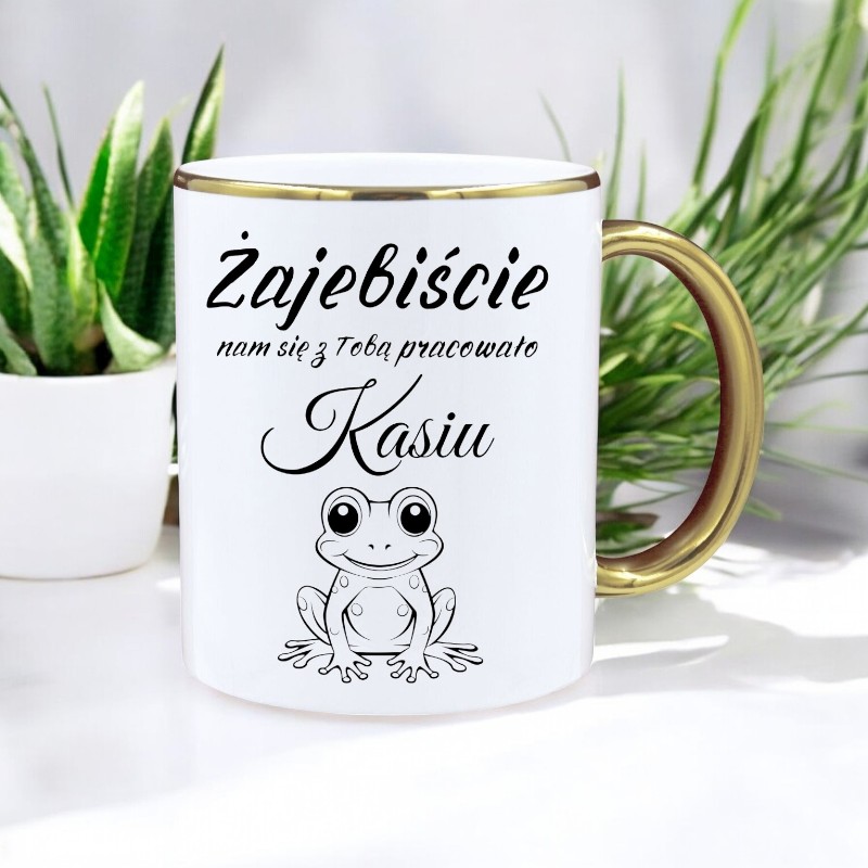 KUBEK PREMIUM PREZENT NA POŻEGNANIE KOLEŻANKI KOLEGI Z PRACY Z IMIENIEM