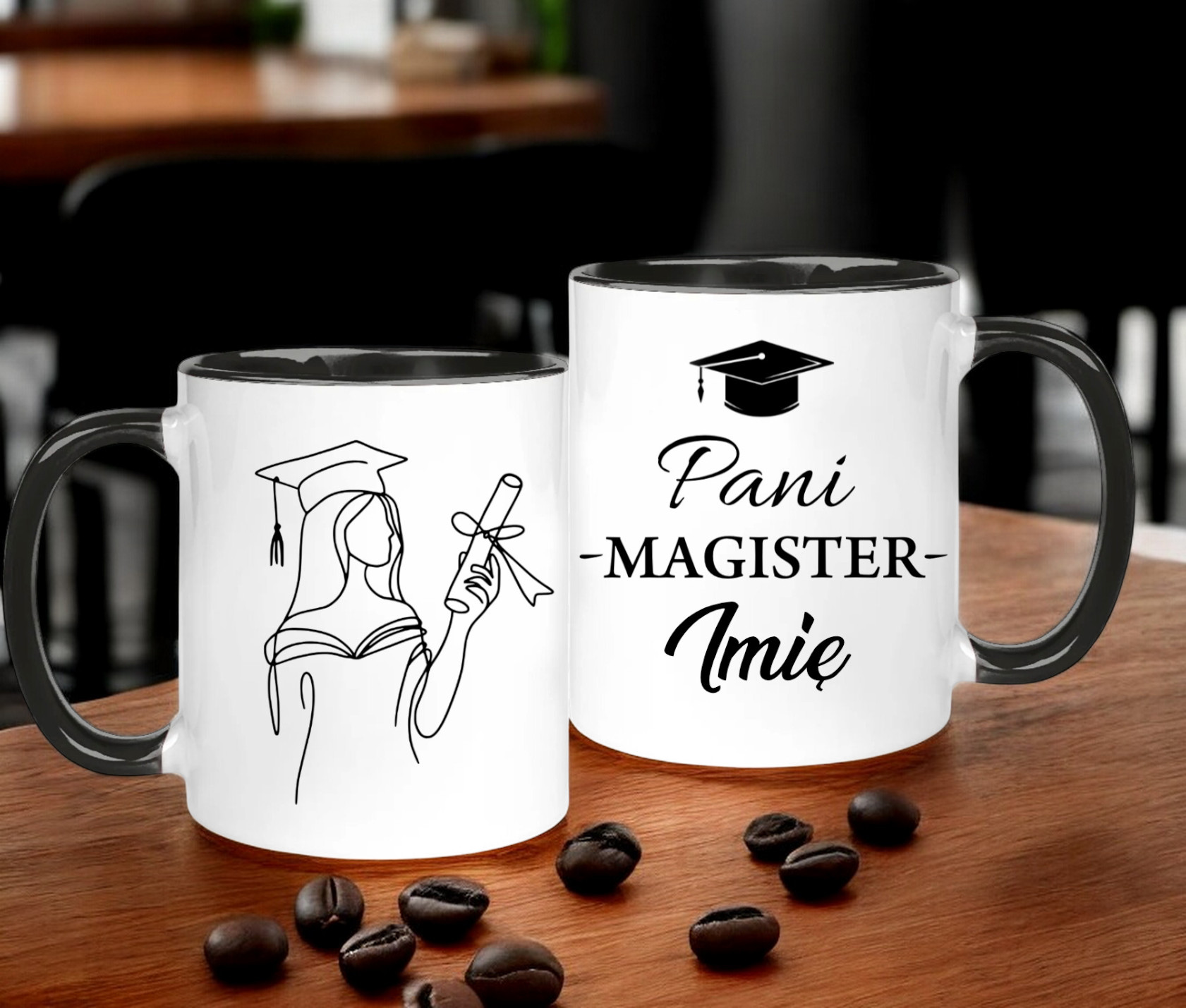 KUBEK PREMIUM Z NADRUKIEM PREZENT PANI MAGISTER IMIĘ ORYGINALNY UPOMINEK