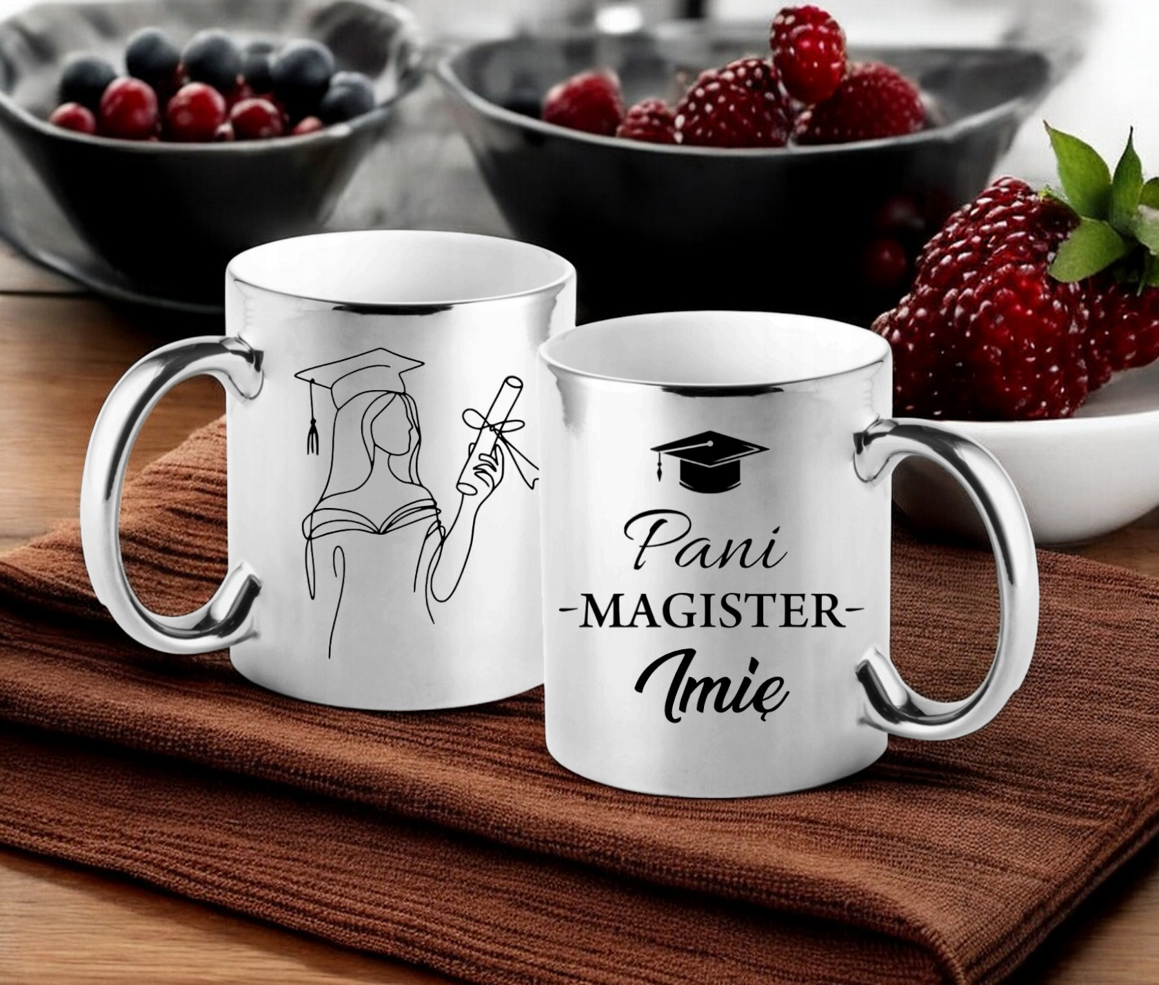 KUBEK PREMIUM Z NADRUKIEM PREZENT PANI MAGISTER IMIĘ ORYGINALNY UPOMINEK