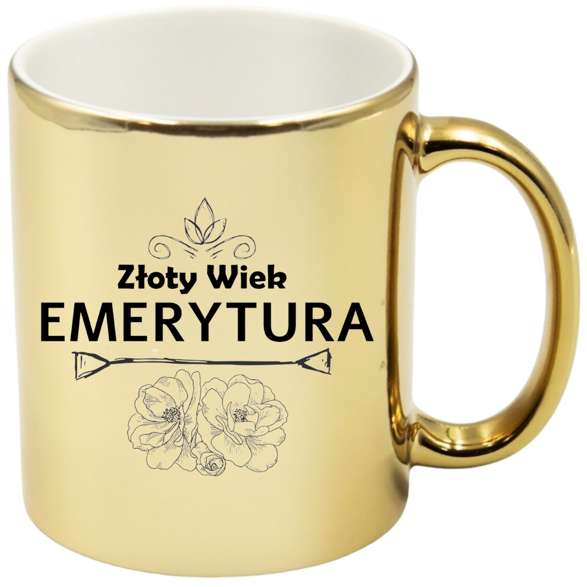 KUBEK ZŁOTY PREZENT DLA EMERYTA EMERYTKI POŻEGNANIE W PRACY URODZINY