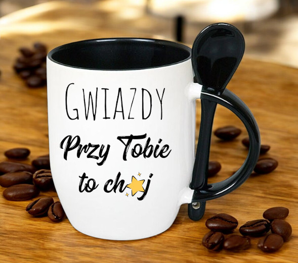 KUBEK Z ŁYŻECZKĄ PREZENT DZIEŃ KOBIET DLA KOLEŻANKI DZIEWCZYNY MAMY WZORY