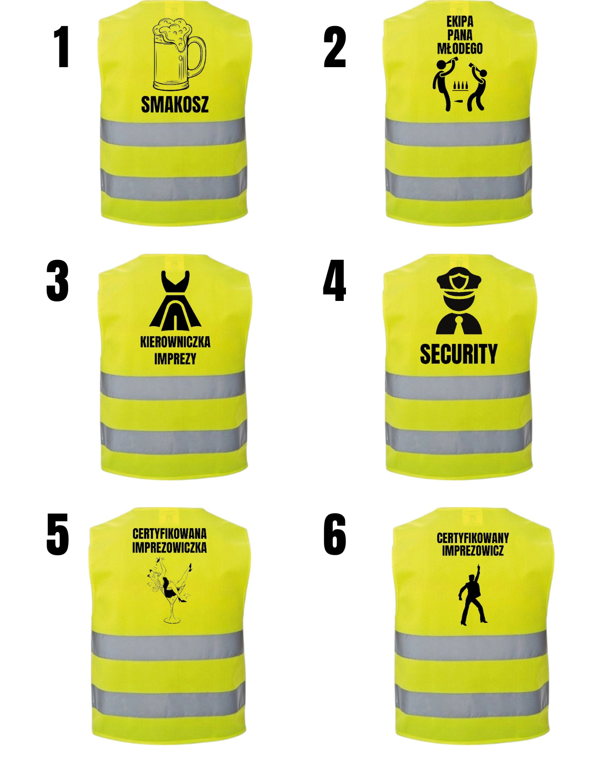 KAMIZELKA ODBLASKOWA IMPREZOWA PREMIUM NA IMPREZĘ WIECZÓR KAWALERSKI