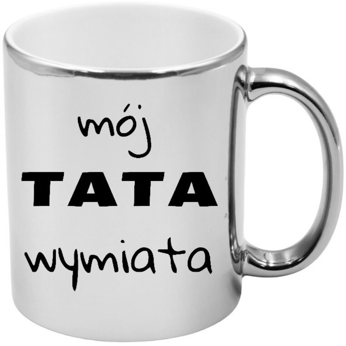 KUBEK SREBRNY PREMIUM Z NADRUKIEM DLA TATY PREZENT DZIEŃ OJCA TATA