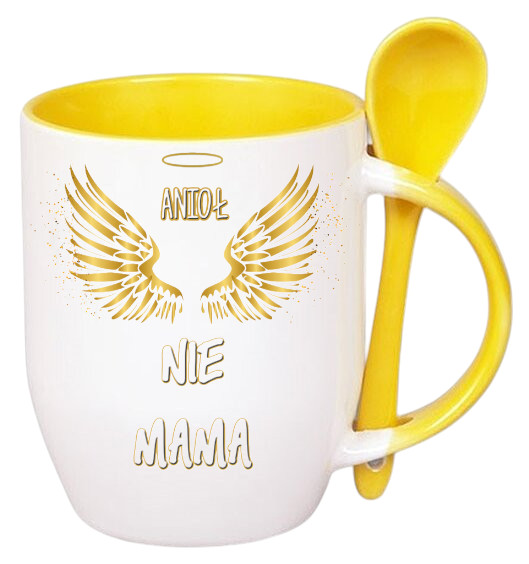 KUBEK Z ŁYŻECZKĄ PREZENT NA DZIEŃ MATKI URODZINY DLA MAMY TEŚCIOWEJ WZORY