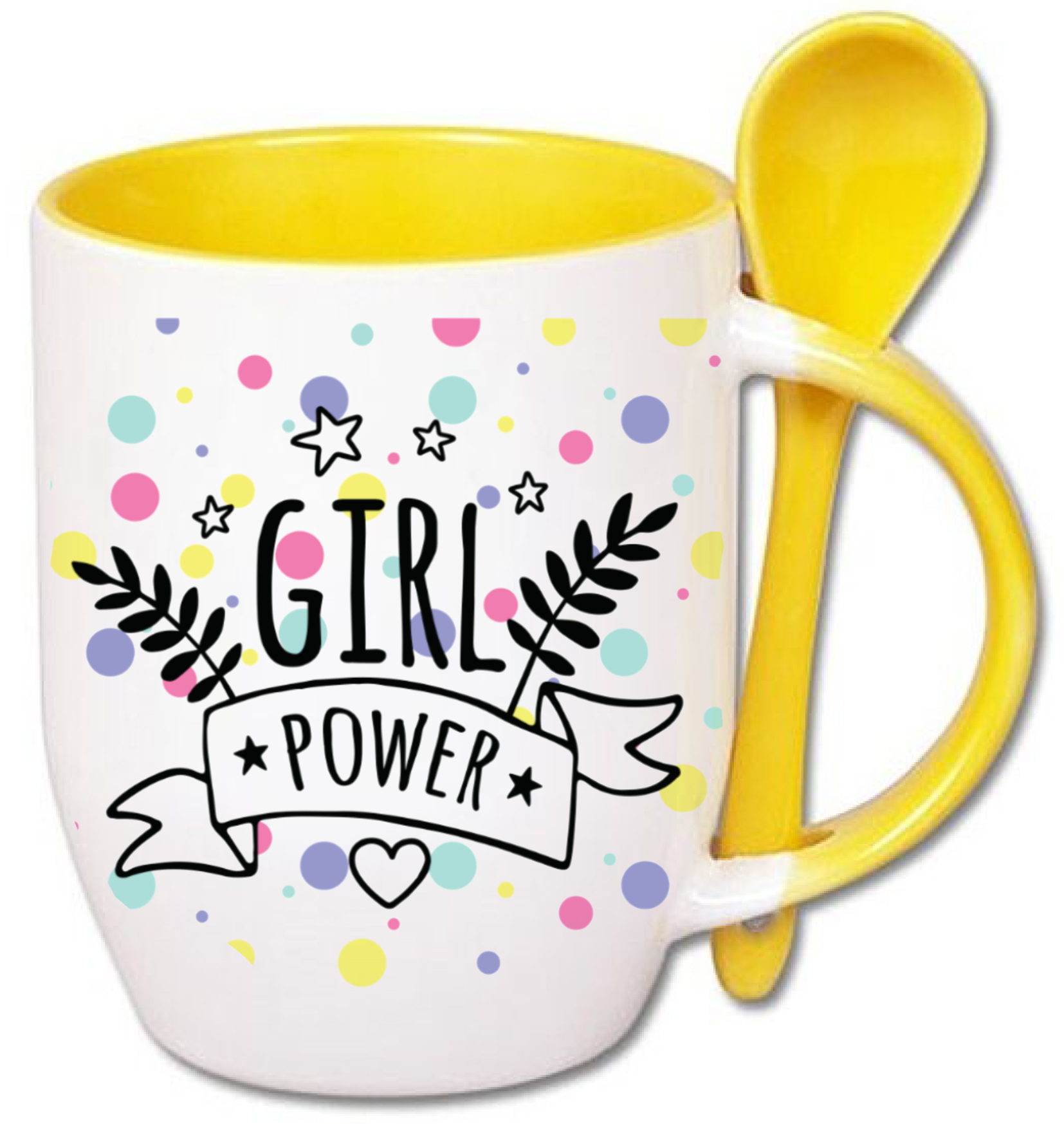 KUBEK Z ŁYŻECZKĄ PREZENT DZIEŃ KOBIET DLA KOLEŻANKI DZIEWCZYNY MAMY WZORY