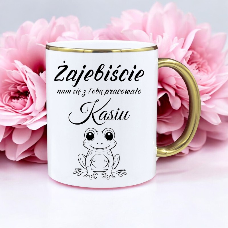 KUBEK PREMIUM PREZENT NA POŻEGNANIE KOLEŻANKI KOLEGI Z PRACY Z IMIENIEM