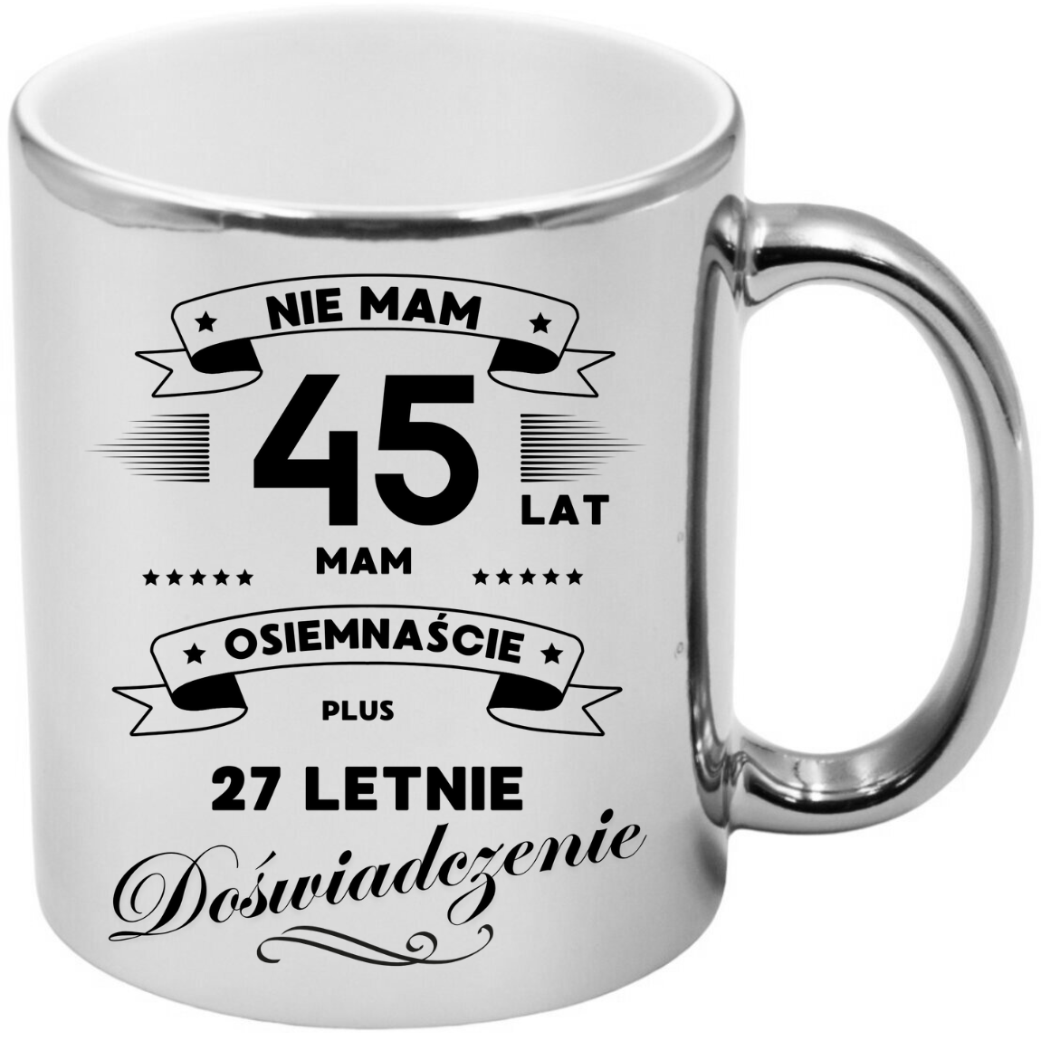 KUBEK SREBRNY PREMIUM PREZENT NA 45 URODZINY ORYGINALNY UPOMINEK