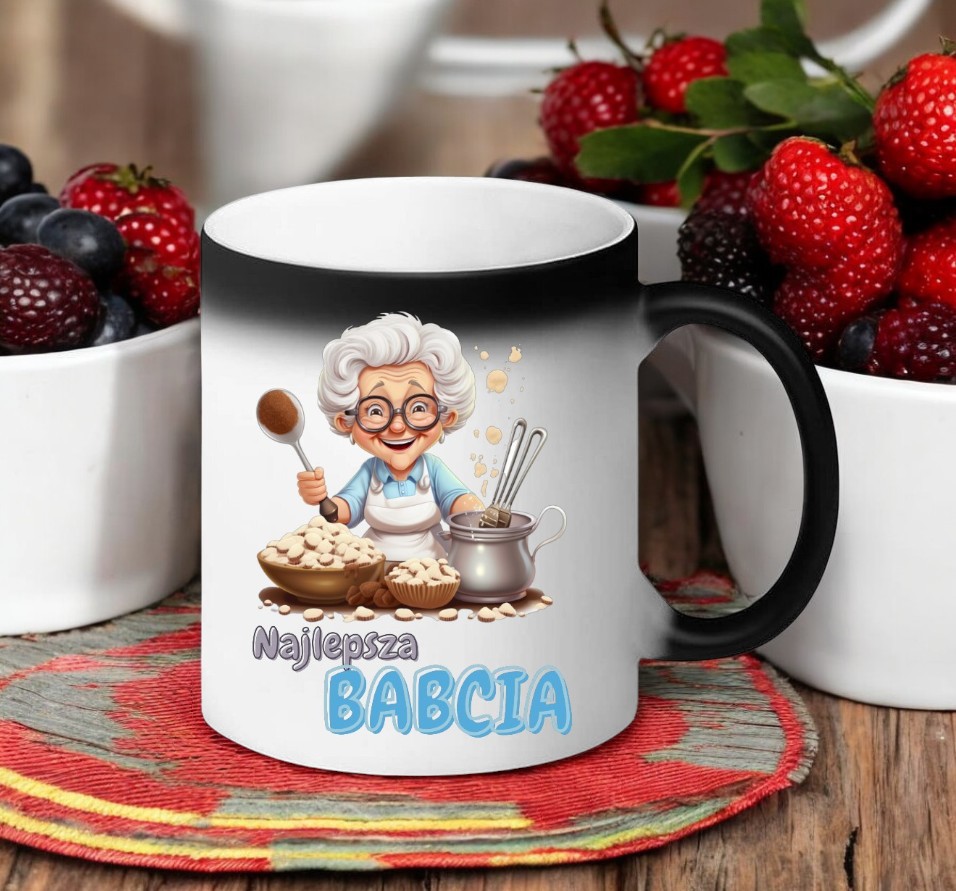 KUBEK MAGICZNY Z NADRUKIEM PREZENT NA DZIEŃ BABCI URODZINY BABCIA