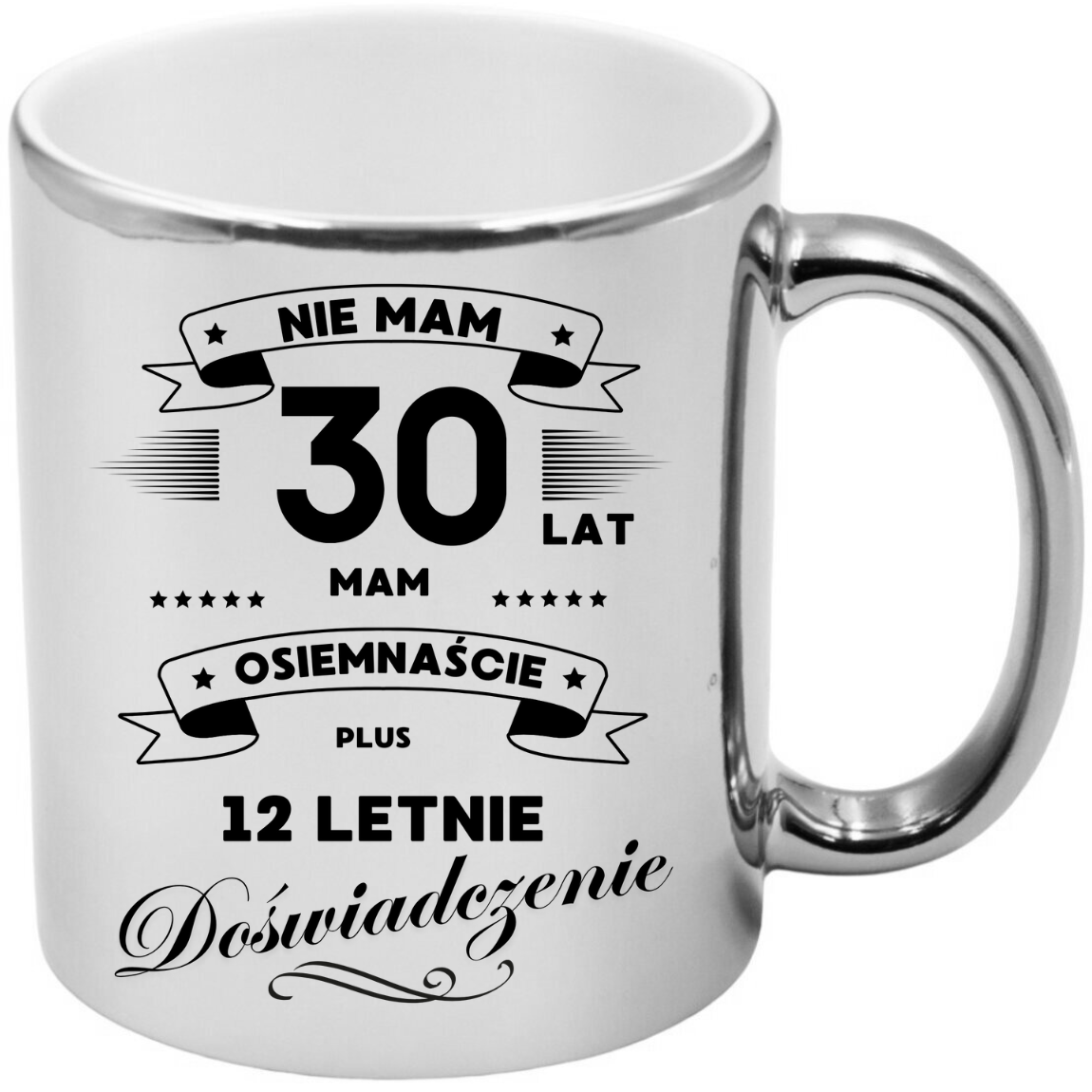 KUBEK SREBRNY PREMIUM PREZENT NA 30 URODZINY ORYGINALNY UPOMINEK