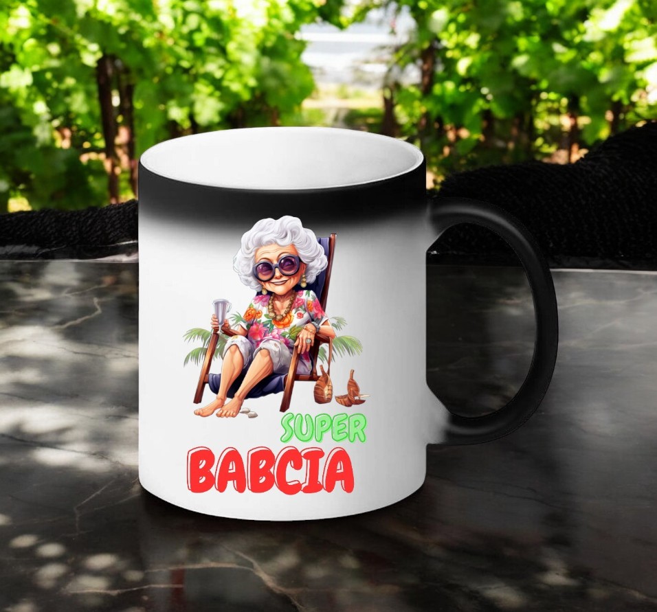 KUBEK MAGICZNY Z NADRUKIEM PREZENT NA DZIEŃ BABCI URODZINY BABCIA
